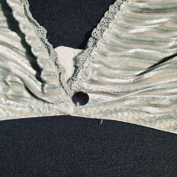 Sam Edelman Pleated Green Lace Bra L - Picture 4 of 9